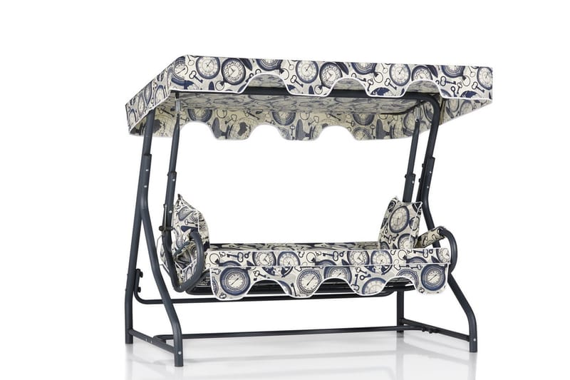 Gowanda 3-sits Hammock med Tak - Vit/blå - Utemöbler & utemiljö - Utesoffa - Hammock