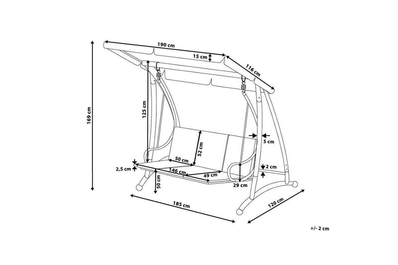 Hängsoffa Temple 190 cm - Beige - Utemöbler & utemiljö - Utesoffa - Hammock