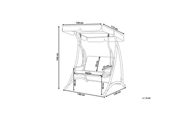 Hängsoffa Tesero 146 cm - Grå - Utemöbler & utemiljö - Utesoffa - Hammock