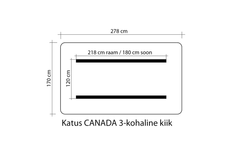 Hammocktak Canada 170x278 cm - Mörkgrön - Hammock