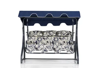 Icterina 3-sits Hammock med Tak - Vit/Mörkblå - Utemöbler & utemiljö - Utesoffa - Hammock