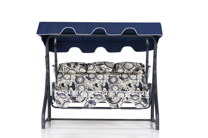 Icterina 3-sits Hammock med Tak - Vit/Mörkblå - Utemöbler & utemiljö - Utesoffa - Hammock