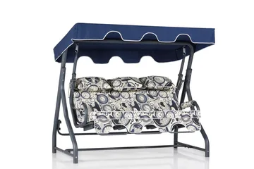 Icterina 3-sits Hammock med Tak - Vit/Mörkblå - Utemöbler & utemiljö - Utesoffa - Hammock