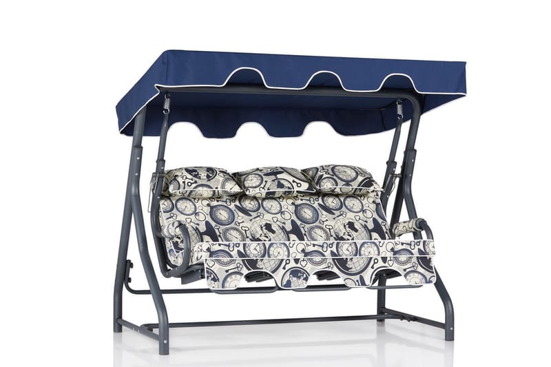 Icterina 3-sits Hammock med Tak - Vit/Mörkblå - Utemöbler & utemiljö - Utesoffa - Hammock