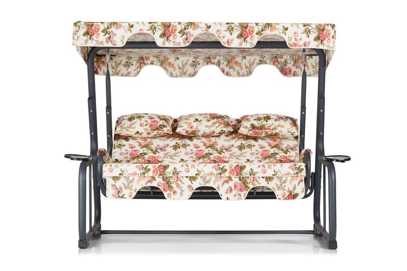 Jaudling 3-sits Hammock med Tak, Blommig/Grå