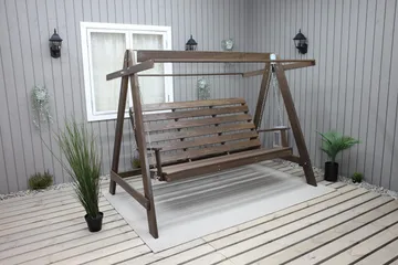 Pelle 3-sits Hammock utan tak - Brun - Utemöbler & utemiljö - Utesoffa - Hammock