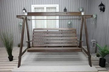 Pelle 3-sits Hammock utan tak - Brun - Utemöbler & utemiljö - Utesoffa - Hammock