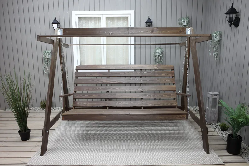 Pelle 3-sits Hammock utan tak - Brun - Utemöbler & utemiljö - Utesoffa - Hammock