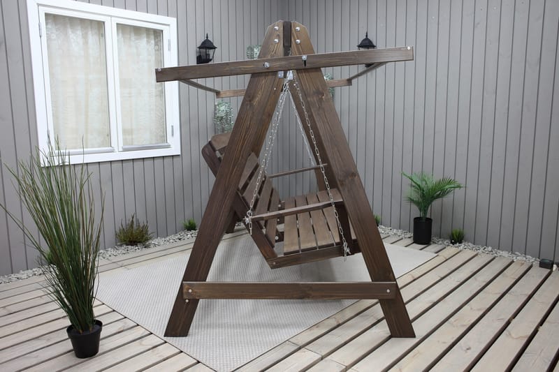 Pelle 3-sits Hammock utan tak - Brun - Utemöbler & utemiljö - Utesoffa - Hammock