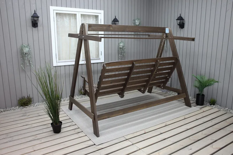 Pelle 3-sits Hammock utan tak - Brun - Utemöbler & utemiljö - Utesoffa - Hammock