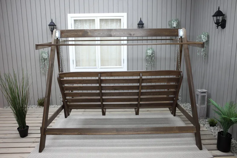 Pelle 3-sits Hammock utan tak - Brun - Utemöbler & utemiljö - Utesoffa - Hammock