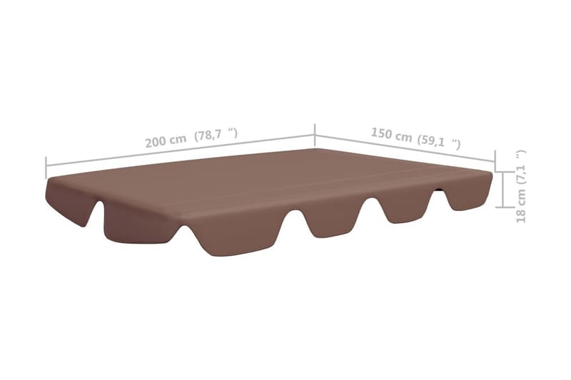 Reservtak för hammock brun 188/168x110/145 cm - Brun - Hammock