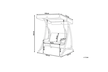 Tesero Hängsoffa 146 cm - Grå - Utemöbler & utemiljö - Utesoffa - Hammock