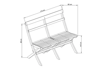 Landet liten soffa utomhus 110x60x89 cm - Träsoffa akacia - Grön - Utemöbler & utemiljö - Utesoffa - Trädgårdssoffa