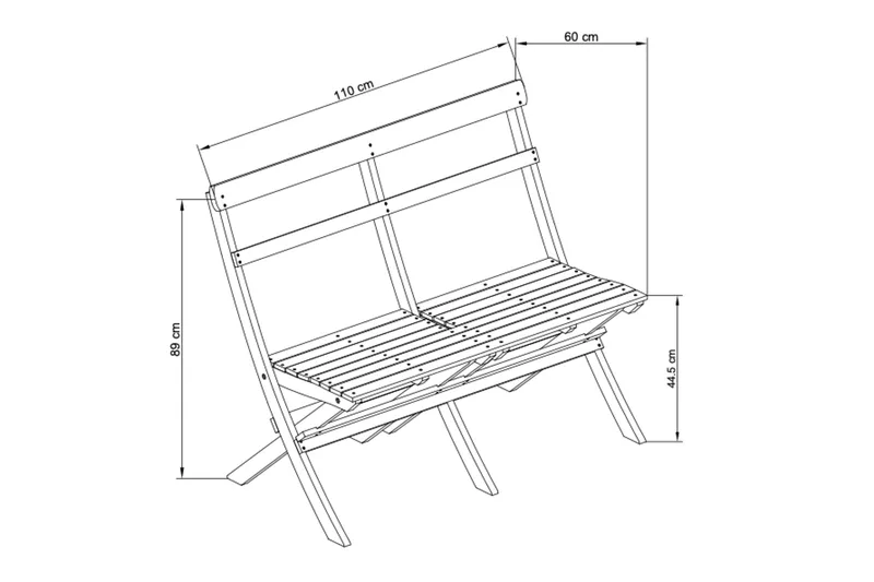 Landet liten soffa utomhus 110x60x89 cm - Träsoffa akacia - Grön - Utemöbler & utemiljö - Utesoffa - Trädgårdssoffa