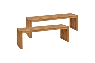 Set med 2 trädgårdsbänkar Sulzano - Utemöbler & utemiljö - Utesoffa - Trädgårdsbänk & utebänk