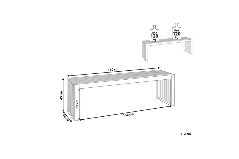 Set med 2 trädgårdsbänkar Sulzano - Utemöbler & utemiljö - Utesoffa - Trädgårdsbänk & utebänk