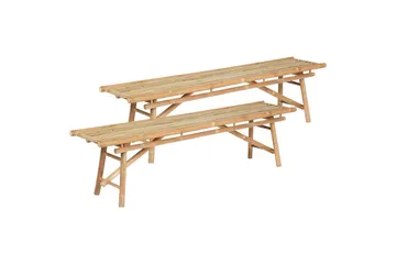 Set med 2 trädgårdsbänkar Tindari - Utemöbler & utemiljö - Utesoffa - Trädgårdsbänk & utebänk