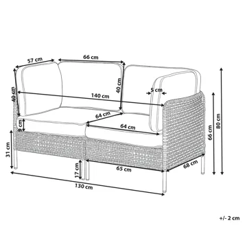Soffa utomhus 2-Sits Omegana Konstrotting - Beige/Svart - Utemöbler & utemiljö - Utesoffa
