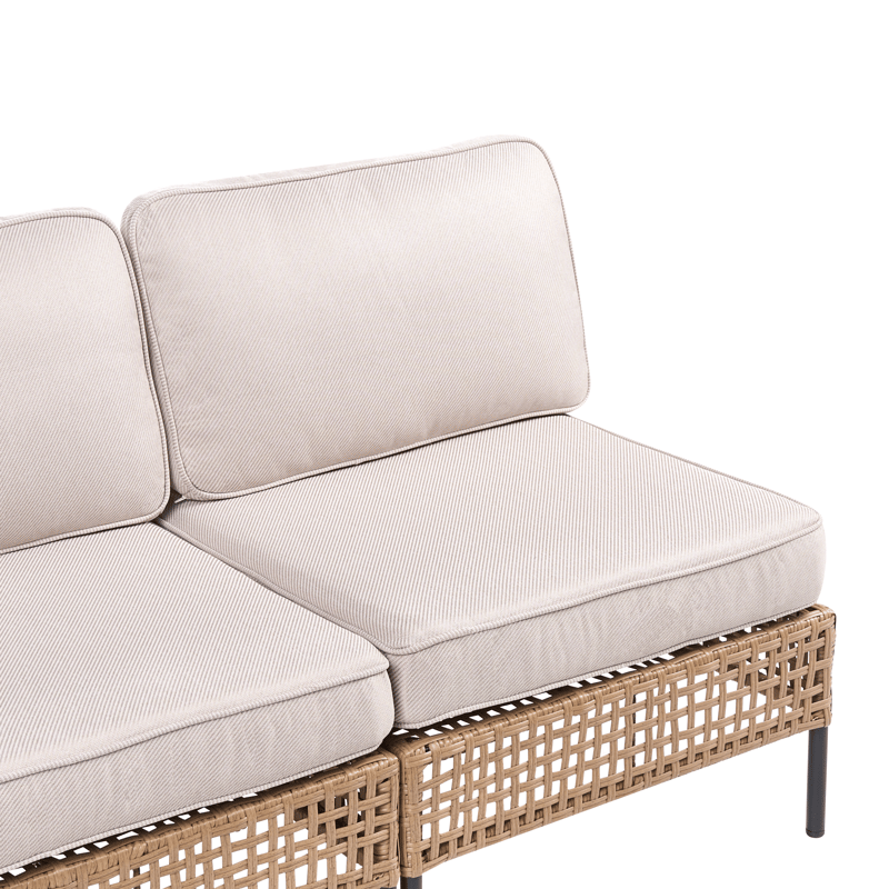 Soffa utomhus 2-Sits Omegana Utan Armstöd Konstrotting - Beige/Svart - Utemöbler & utemiljö - Utesoffa