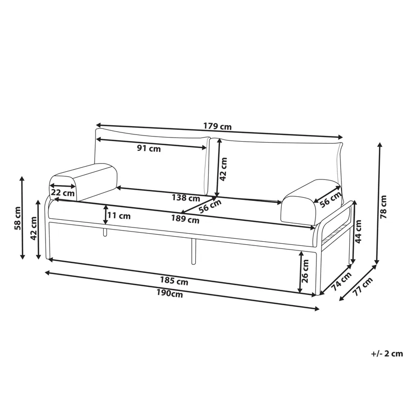 Soffa utomhus 2-Sits Solofra - Grön - Utemöbler & utemiljö - Utesoffa