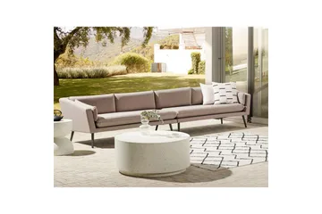 Stor soffa Loretello Beige/grå - Beige/grå - Utemöbler & utemiljö - Utesoffa - Trädgårdssoffa