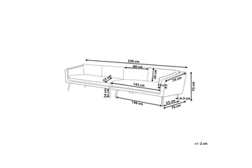 Stor soffa Loretello Beige/grå - Beige/grå - Utemöbler & utemiljö - Utesoffa - Trädgårdssoffa