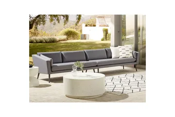 Stor soffa Loretello Grå - Grå - Utemöbler & utemiljö - Utesoffa - Trädgårdssoffa