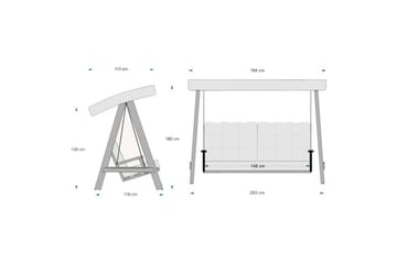 Taharoa Hängsoffa Utomhus 3-sits - Antracit - Utemöbler & utemiljö - Utesoffa - Hängsoffa