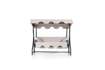 Trädgårds Trippel Gungstol Colomieuan Grädde / Svart - Grädde / Svart - Utemöbler & utemiljö - Utesoffa - Hängsoffa