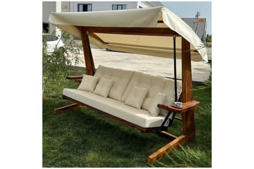 Trädgårds Trippel Gungstol Dasina Natur / Beige - Natur / Beige - Utemöbler & utemiljö - Utesoffa - Hängsoffa