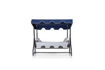 Trädgårds Trippel Gungstol Gowanda (200 x 165 x 110 cm) Ljusgrå / Blå - Ljusgrå / Blå - Utemöbler & utemiljö - Utesoffa - Hammock