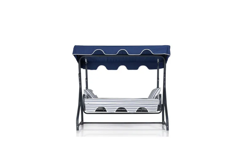 Trädgårds Trippel Gungstol Gowanda (200 x 165 x 110 cm) Ljusgrå / Blå - Ljusgrå / Blå - Utemöbler & utemiljö - Utesoffa - Hammock