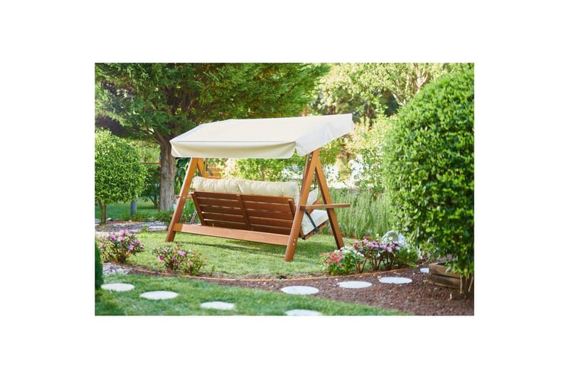 Trädgårds Trippel Gungstol Hazim Natur / Beige - Natur/Beige - Utemöbler & utemiljö - Utesoffa - Hängsoffa