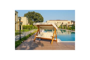 Trädgårds Trippel Gungstol Hazim Natur / Beige - Natur/Beige - Utemöbler & utemiljö - Utesoffa - Hängsoffa