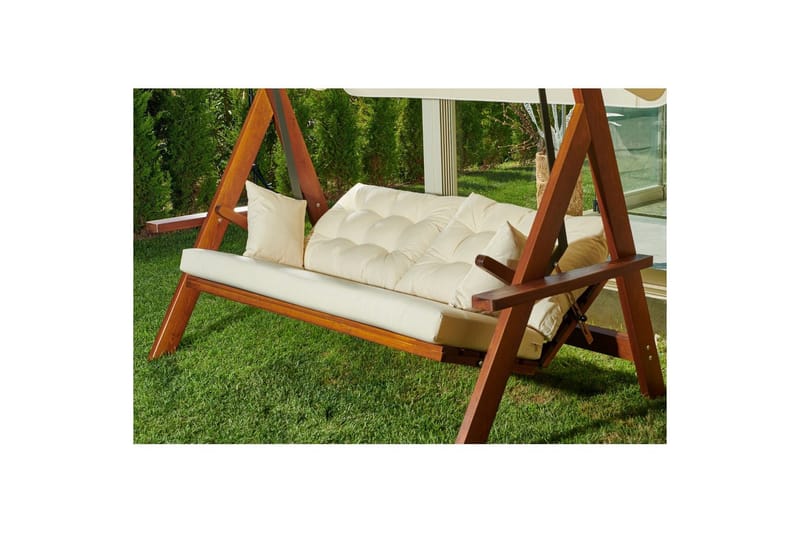 Trädgårds Trippel Gungstol Hazim Natur / Beige - Natur/Beige - Utemöbler & utemiljö - Utesoffa - Hängsoffa