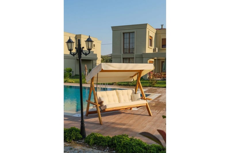 Trädgårds Trippel Gungstol Hazim Natur / Beige - Natur/Beige - Utemöbler & utemiljö - Utesoffa - Hängsoffa