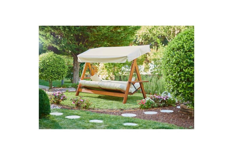 Trädgårds Trippel Gungstol Hazim Natur / Beige - Natur/Beige - Utemöbler & utemiljö - Utesoffa - Hängsoffa
