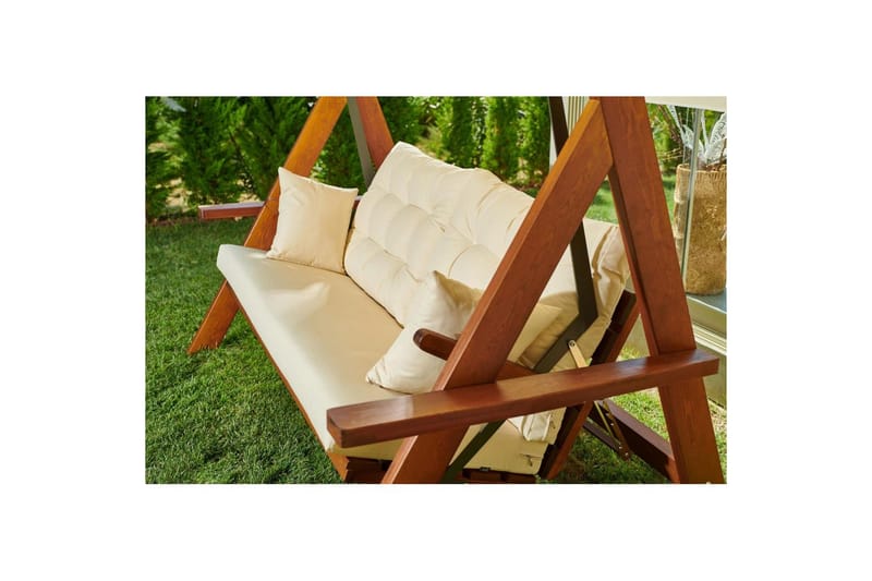 Trädgårds Trippel Gungstol Hazim Natur / Beige - Natur/Beige - Utemöbler & utemiljö - Utesoffa - Hängsoffa