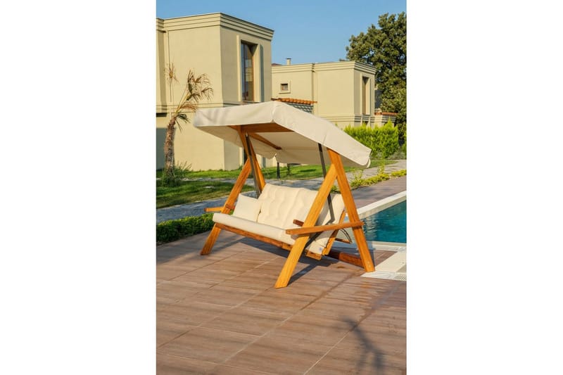 Trädgårds Trippel Gungstol Hazim Natur / Beige - Natur/Beige - Utemöbler & utemiljö - Utesoffa - Hängsoffa