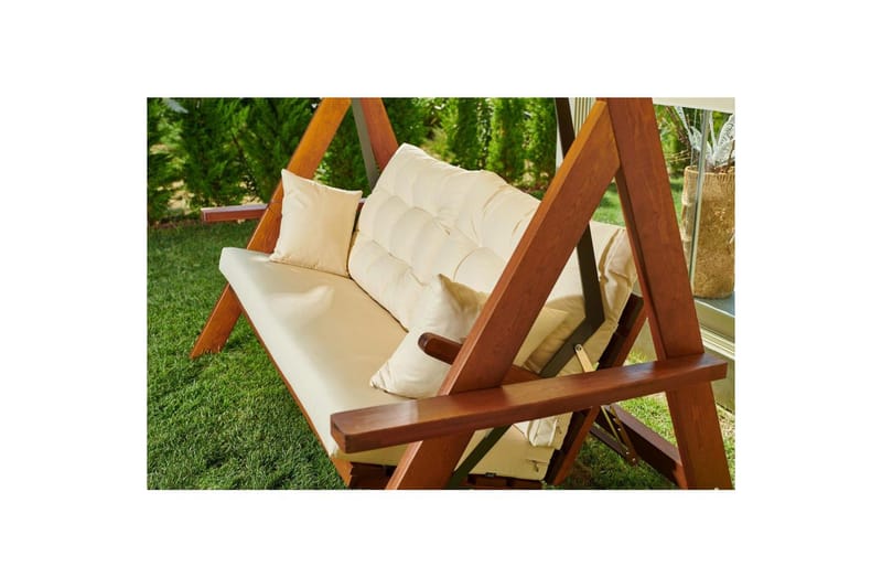 Trädgårds Trippel Gungstol Hazim Natur / Beige - Natur/Beige - Utemöbler & utemiljö - Utesoffa - Hängsoffa