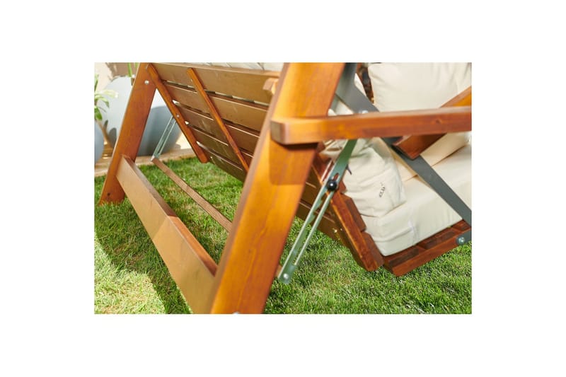 Trädgårds Trippel Gungstol Hazim Natur / Beige - Natur/Beige - Utemöbler & utemiljö - Utesoffa - Hängsoffa