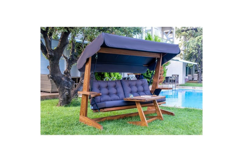 Trädgårds Trippel Gungstol Viva Antracit - Antracit, 237 x 100 x 175 cm - Utemöbler & utemiljö - Utesoffa - Hängsoffa