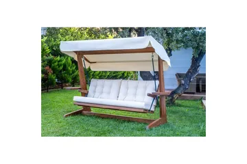 Trädgårds Trippel Gungstol Viva Beige - Beige, 237 x 100 x 175 cm - Utemöbler & utemiljö - Utesoffa - Hängsoffa