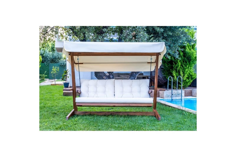 Trädgårds Trippel Gungstol Viva Beige - Beige, 237 x 100 x 175 cm - Utemöbler & utemiljö - Utesoffa - Hängsoffa