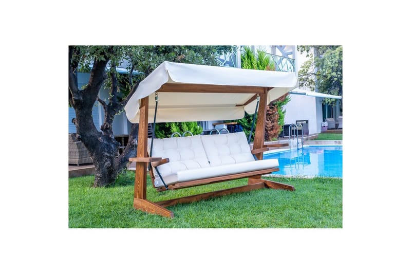Trädgårds Trippel Gungstol Viva Beige - Beige, 237 x 100 x 175 cm - Utemöbler & utemiljö - Utesoffa - Hängsoffa