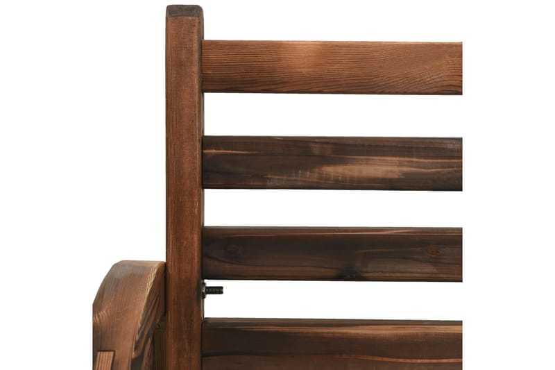 Trädgårdsbänk 112 cm massivt granträ - Brun - Trädgårdsbänk & utebänk
