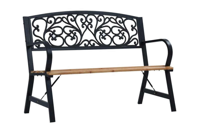 Trädgårdsbänk 120 cm trä - Svart - Trädgårdsbänk & utebänk