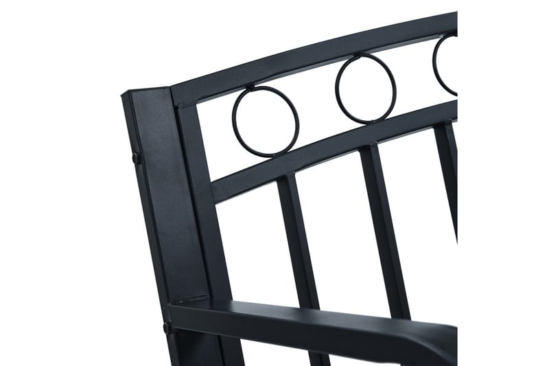 Trädgårdsbänk 125 cm svart stål - Svart - Trädgårdsbänk & utebänk
