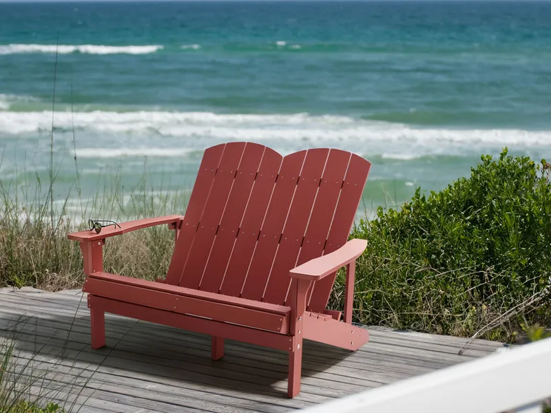 Trädgårdsbänk Adirondack 125 cm - Röd - Utemöbler & utemiljö - Utesoffa - Trädgårdsbänk & utebänk